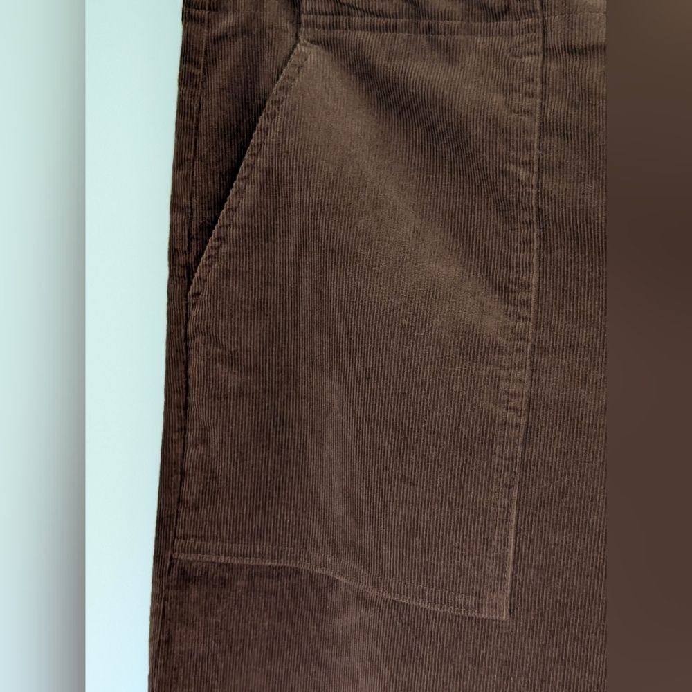 Zac & Rachel Chocolate Brown Corduroy NWT Wide Leg Pants 8 Patch Pocket 70s - Picture 5 of 9